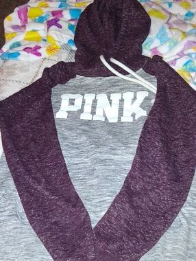 Reflex Maroon and Gray Hoodie with White Logo